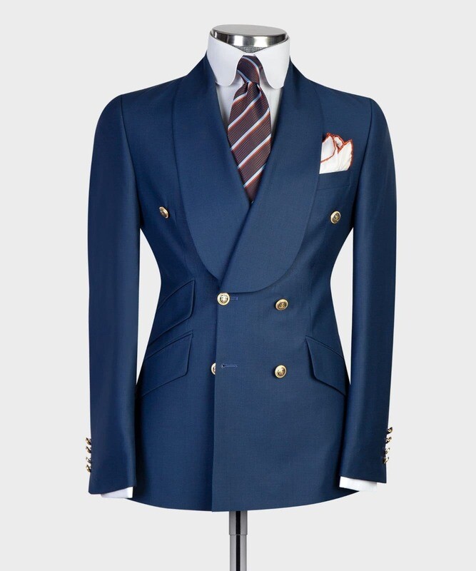 Plan Navy Blue Breast Suit V Plan Navy Blue Breast Suit V