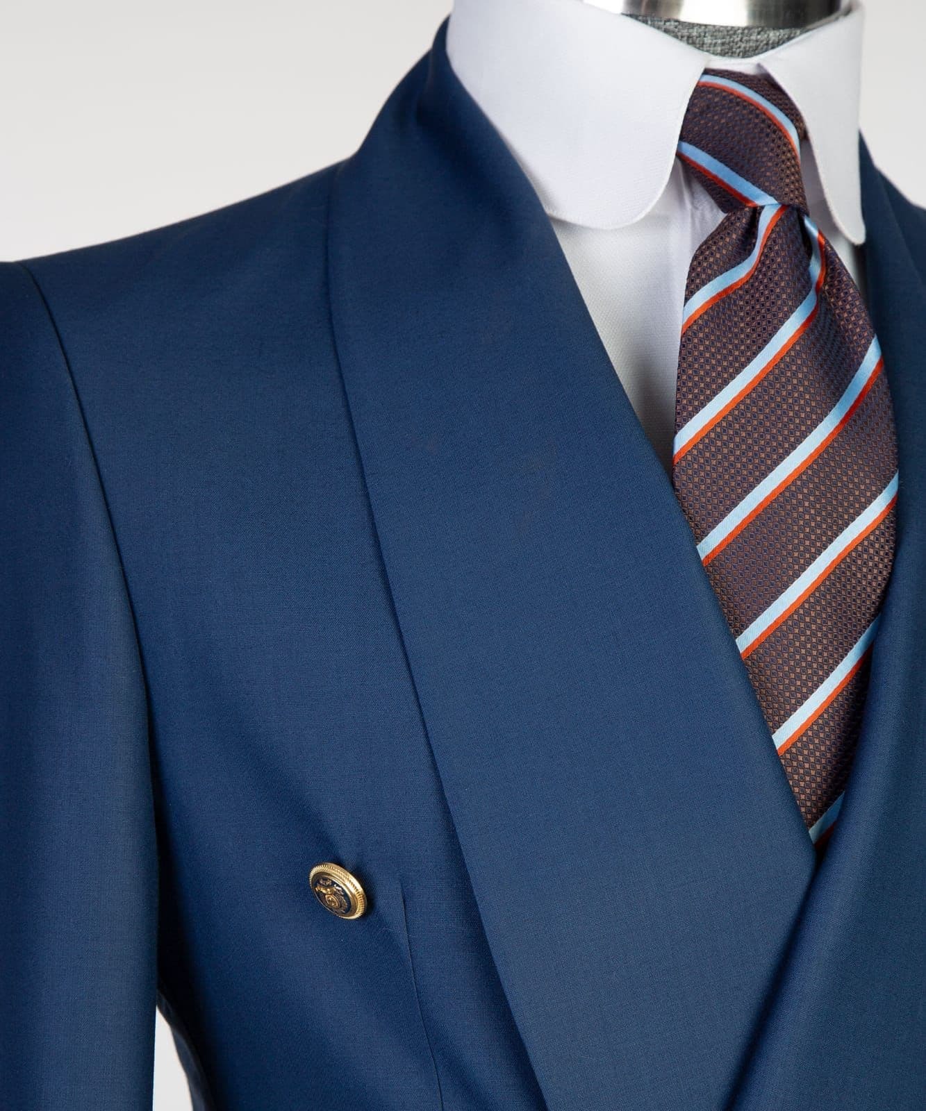 Plan Navy Blue Breast Suit V