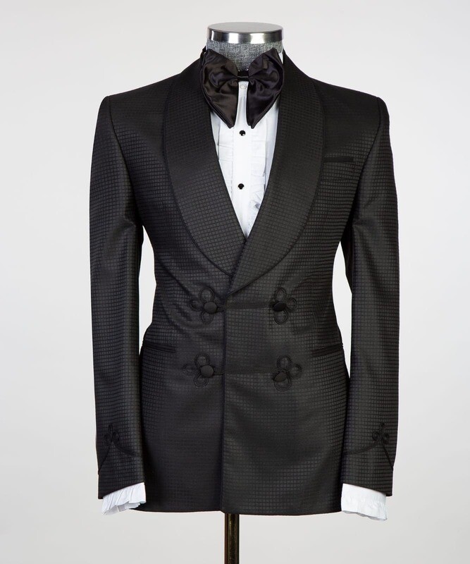 Black Checked Double Breast Tuxedo