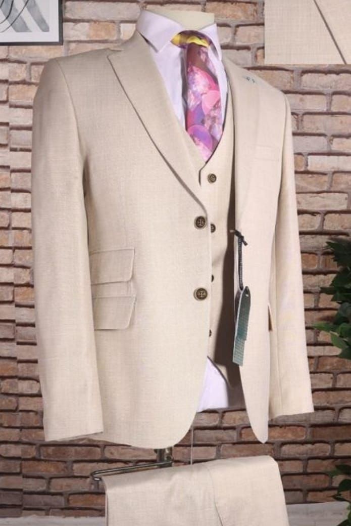 Sandstone Beige 3-Piece Suit