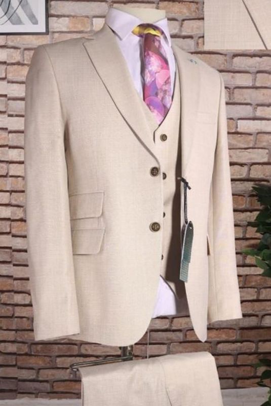 Sandstone Beige 3-Piece Suit