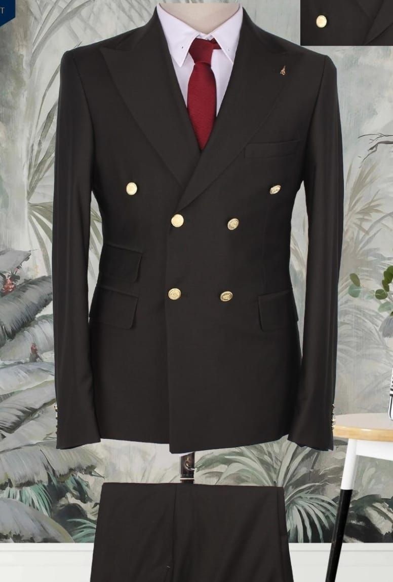 Imperial Black Double-Breasted Suit