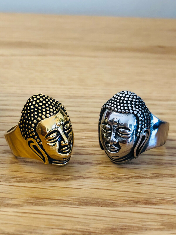 Bague Chevalière Tête de Bouddha / couleur Or