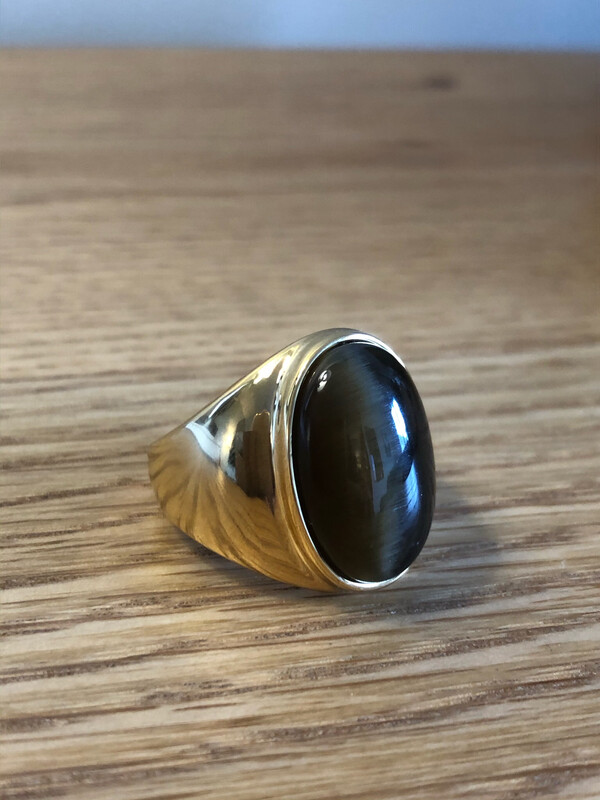 Bague Chevalière Oeil de tigre