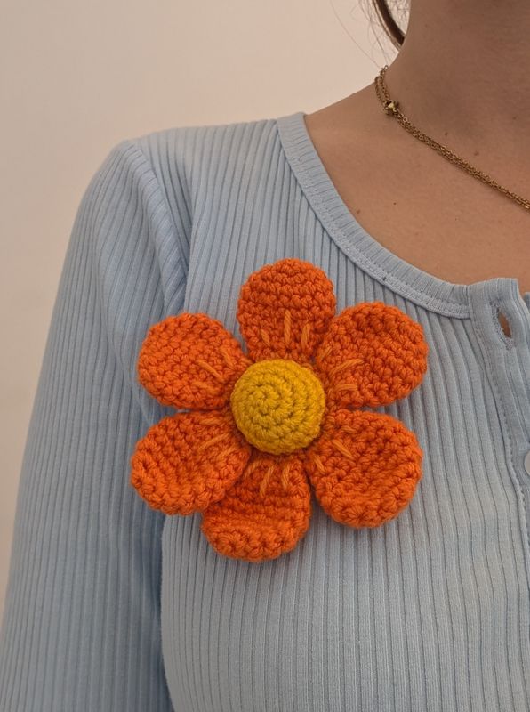 Crochet Flower Pin