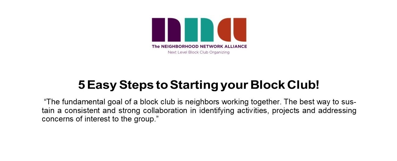 5 Steps to Starting a Block Club