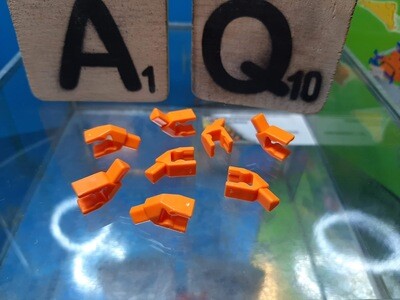 K'nex (Gebruikt) | Classic | Clip met hoekverbinding | 91690 | 3D | Oranje | Clip with Angled end 3D Orange | 45 graden