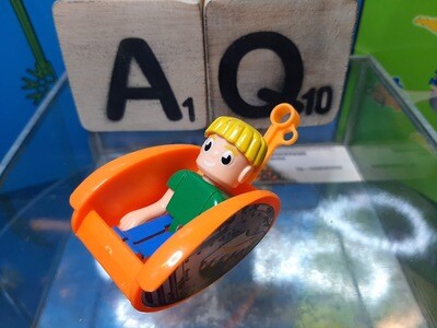 K'nex (Gebruikt) | Figuurtje #8 | Jongen | Blond haar | Oranje stoel | Starburst Spinner