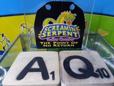 K'nex (Gebruikt) | Kartonnen afbeelding | Screanin' Serpent | Roller Coaster | The point of no return | 63153 | Vlag | Banner
