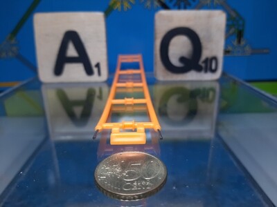 K'nex (Gebruikt) | Micro | Rails | Recht 215mm | Oranje | 23822H | Coaster track 215 mm Pin-jointed Orange