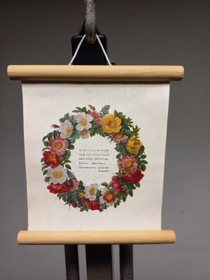 Prenten | Gebruikt | Bloemenkrans | Bloemen | ± 14 x 13 | #110