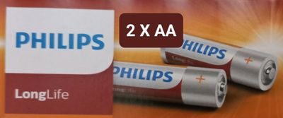 Batterijen (Nieuw) | 2 x Philips AA Long Life (Penlite)