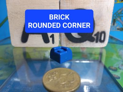 K'nex (Gebruikt) | Steentje | 99111CB | Ronde hoek | Brick Rounded corner | Blue