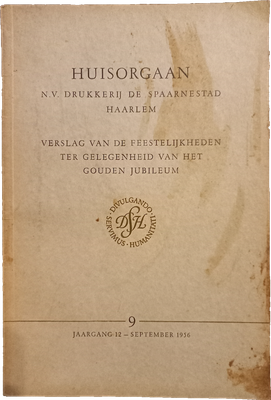 Boeken | (Gelezen) | Huisorgaan NV Drukkerij De Spaarnestad - Verslag van de feestelijkheden - Jaargang 12 (9) - September 1956