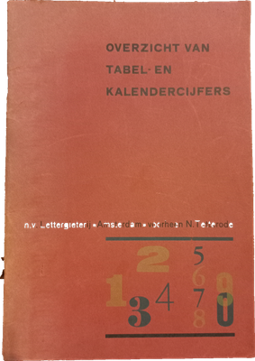 Boeken | (Gelezen) | Overzich van tabel- en kalendercijfers  - Lettergieterij Amsterdam voorheen N.Tetterode