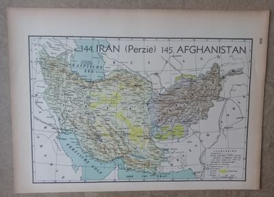 Landkaarten | Plattegrond (Gebruikt) Historische schoolkaart Iran (Perzië) en Afghanistan – West- en Centraal-Azië ca. 1938