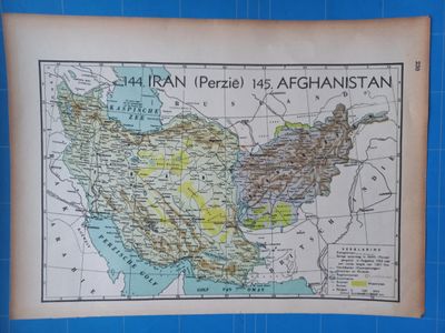 Landkaarten | Plattegrond (Gebruikt) Historische schoolkaart Iran (Perzië) en Afghanistan – West- en Centraal-Azië ca. 1938