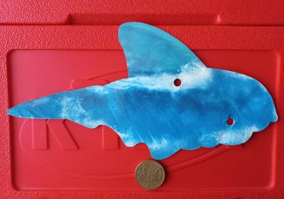 K'nex (Gebruikt) | Kartonnen afbeelding | Rugvin  | Blauw | Dorsal fin | Shark Run 13057/11592 | Chasing Shark Fin