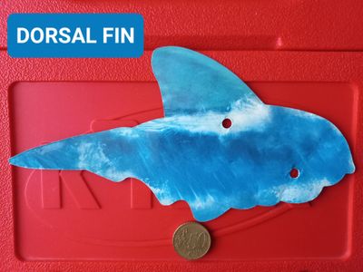 K'nex (Gebruikt) | Kartonnen afbeelding | Rugvin  | Blauw | Dorsal fin | Shark Run 13057/11592 | Chasing Shark Fin