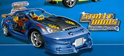 K'nex (Gebruikt) | Classic | Set Plaatwerk 'Street Mods' - GT-Tunners (12023/25) | Blauw/Grijs  | Car Blue | Street Mods