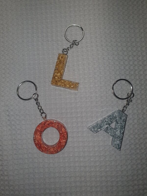 Porte clef alphabétique en résine