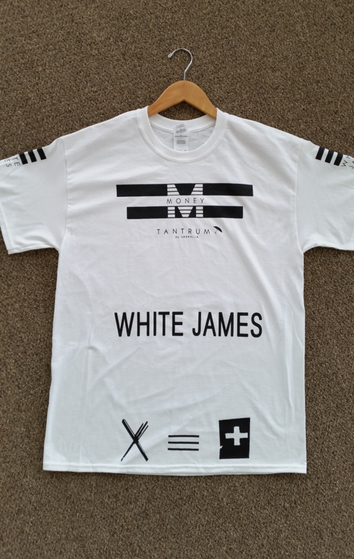 Money Tantrum White James t-shirt
