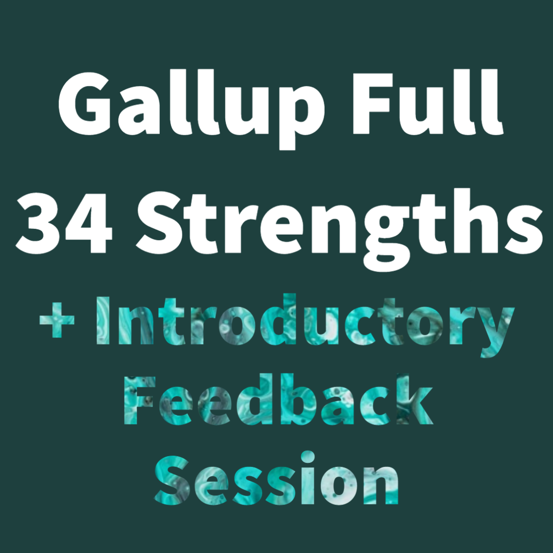 Gallup CliftonStrengths Full 34 Assessment + 1 Hour Introductory Feedback Coaching Call