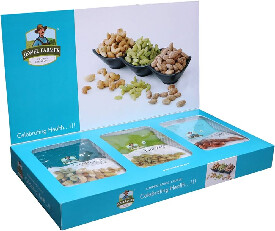 Jewel Farmer Dry Fruit Gift Pack (Roasted & Salted Almond, Raisins & Cashew),600 Gm
