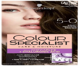 Schwarzkopf Colour Specialist Permanent Hair Colour, 165ml - 5.0 Light Natural Brown