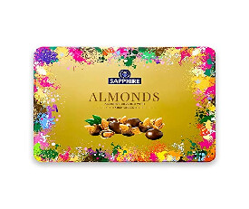 Sapphire Almond Covered With Milk Chocolate Tin 350gm