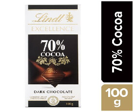 Lindt Excellence Dark Chocolate 70% Cocoa 100gm (BUY ONE GET ONE FREE)