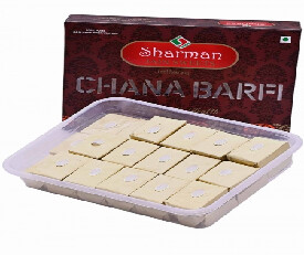 Sharman Jain Sweets Roasted Chana Badam Barfi 1Kg (Pure Desi Ghee Preparation)