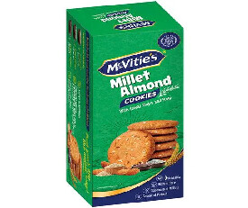 McVities Millet Almond Cookies - With Jowar, Bajra & Ragi, 73.6 g