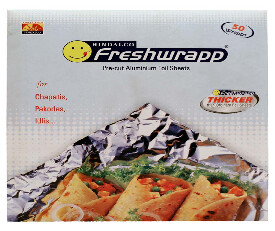 FreshWrapp Chapati Wrap Almunium Foil Pre-Cut Sheets (50 Wrapps)