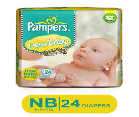 Pampers Active Baby Diapers New Born 24Pcs - NB-24 (399)
