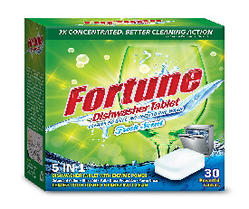 Fortune 5 In 1 Action Dishwasher Tablets - Fresh Scent, 30 Count
