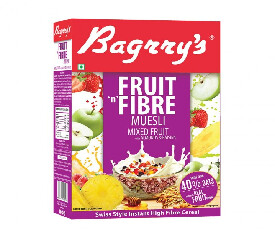 Bagrrys Fruit N Fibre Muesli, Mixed Fruit - 500g (360)