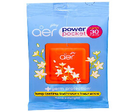 Godrej aer Power Pocket Bathroom Fragrance, Jamine Floral Delight - 10gm