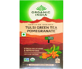 Organic India Tulsi Green Tea, Pomegranate, 25 Tea Bags (215)