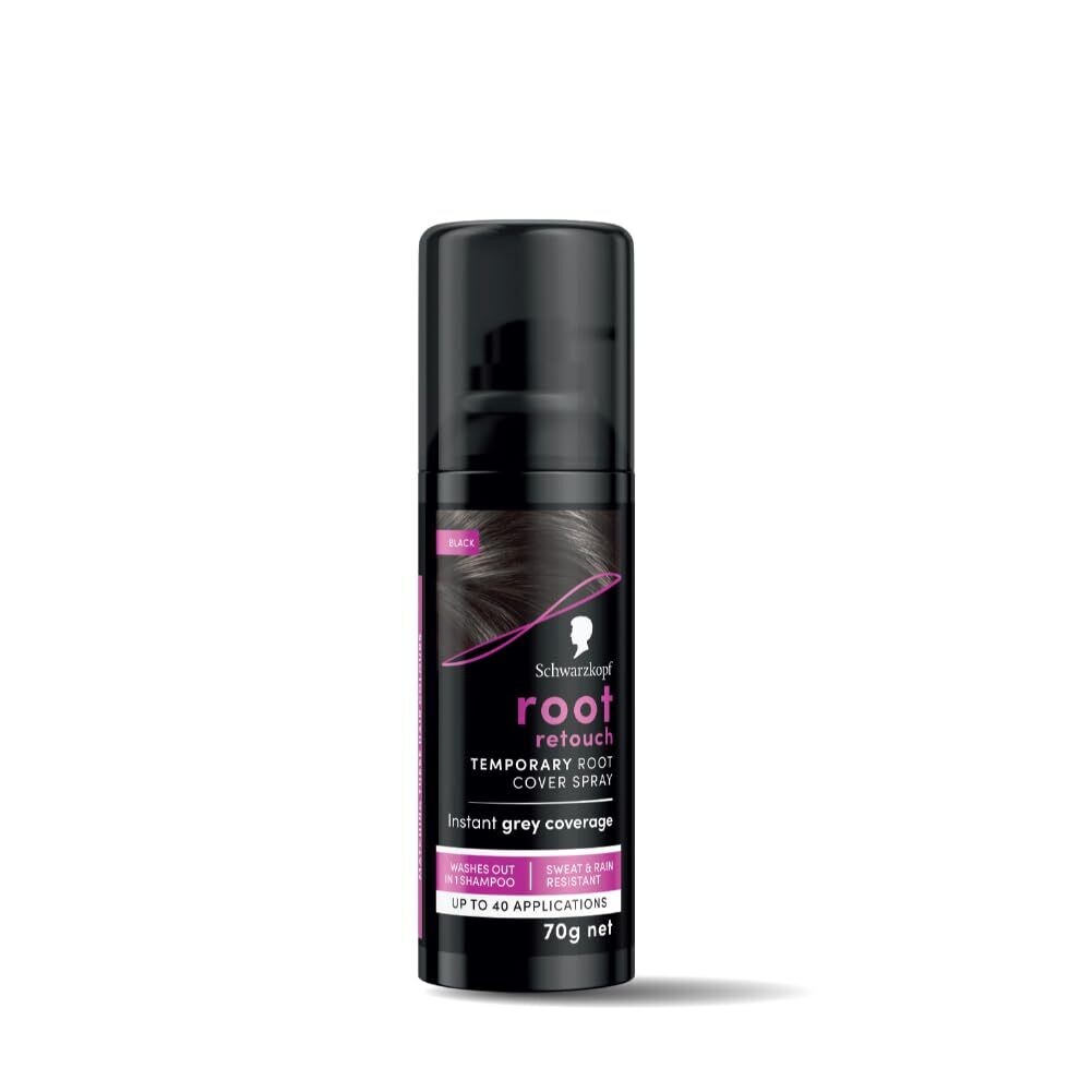 Schwarzkopf Root Retouch Temporary RootCover Spray forInstant GreyCoverage -Black(499