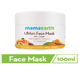 Mamaearth Ubtan Face Pack Mask with Saffron, Turmeric &amp; Apricot Oil, 100 ml