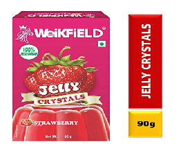 Weikfield Jelly Crystals, Strawberry, 90g