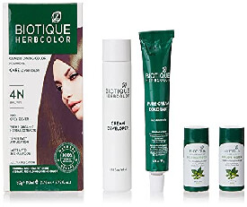 Biotique Bio Herbacolor 4N Brown, 50 g + 110 ml (Conditioning Color No Ammonia) (375)
