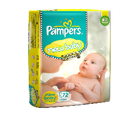 Pampers Active Baby Diapers New Born 72 Pieces, NB-72 (1199)