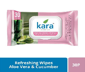 Kara Cleansing &amp; Hydrating - Aloe Vera &amp; Cucumber Wipes - (25 Wipes),(110)