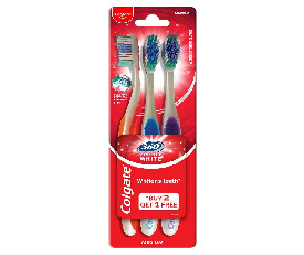 Colgate 360 Visible White Toothbrush Medium - 3Pcs (Buy 2 Get 1)
