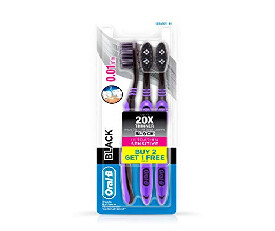 Oral-B Cavity Defence Charcoal Extract Medium Toothbrush (Pack Of 4 Pcs)