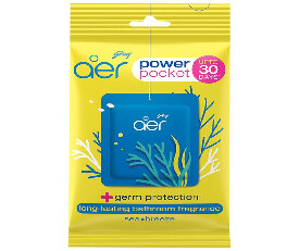 Godrej Aer Power Pocket - Long Lasting Bathroom Fragrance, Sea Breeze, 10gm
