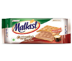 Mayora Malkist Cappuccino Flavoured Cruncy Layered Crackers, 144gm