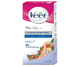 Veet Full Body Waxing Kit - Sensitive Skin (Pack of 20 Wax Strips) (280)